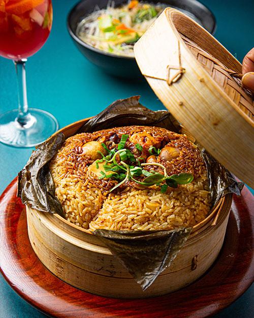 Upscale restaurant interior at Tao Asian Kitchen
